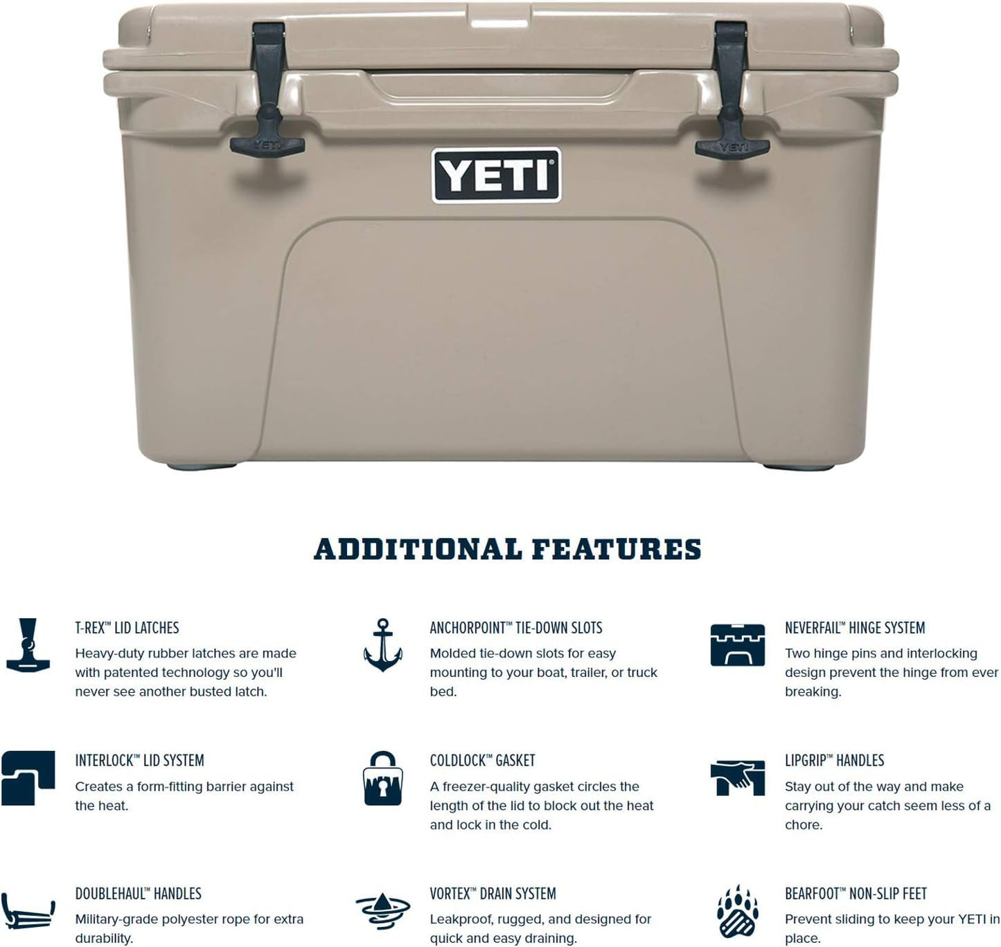 YETI Tundra 45 Cooler, White/Blue