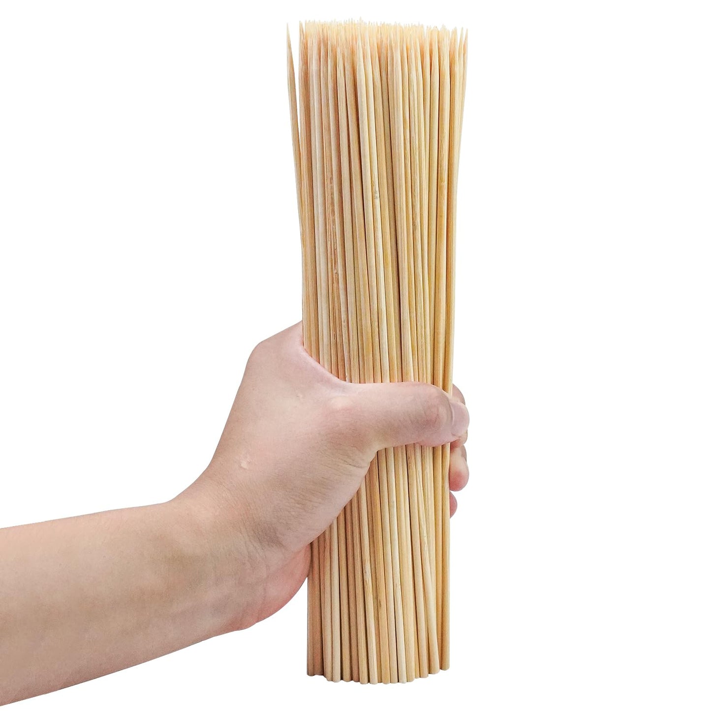 200PCS 6 inch Bamboo Skewers for BBQ,Appetizer,Fruit,Cocktail,Chocolate Fountain,Kitchen, Grilling,Crafting and Party. More Size Choices 6"/8"/10"/12"/36"