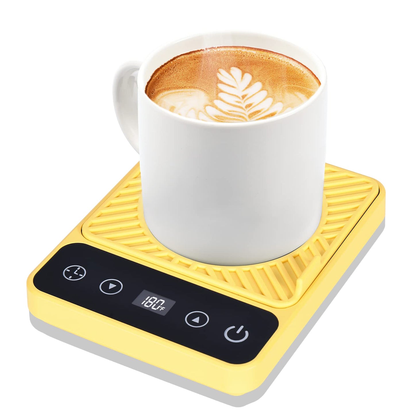 Mug Warmer - Electric Coffee Mug Warmer with Timer,Coffee Cup Warmer for Desk Auto Shut Off,Smart 6-Temperature Control, Coffee Accessories for Coffee Lovers, Yellow
