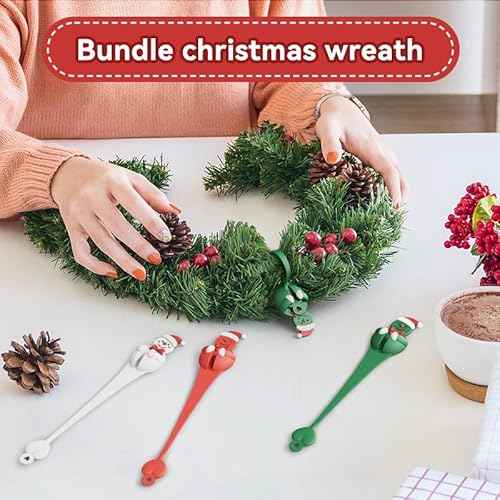 6 PCS Christmas Garland Hanger for Mantle Garland Hooks, Christmas Fireplace Stocking and Garland Hanger, Reusable Adhesive Wreath Hooks for Xmas Door Frame Staircase Decoration (White)