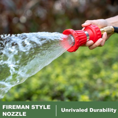 FANHAO Heavy-Duty Fireman Style Garden Hose Nozzle - Adjustable High Pressure Sprayer for Car Washing & Lawn Care