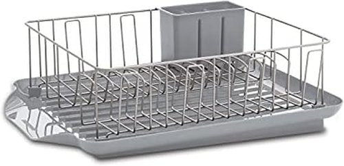 Farberware Classic Dish Drying Rack Set - Rust-Resistant, Self-Draining Board, Gray | 3-Piece Kitchen Essential