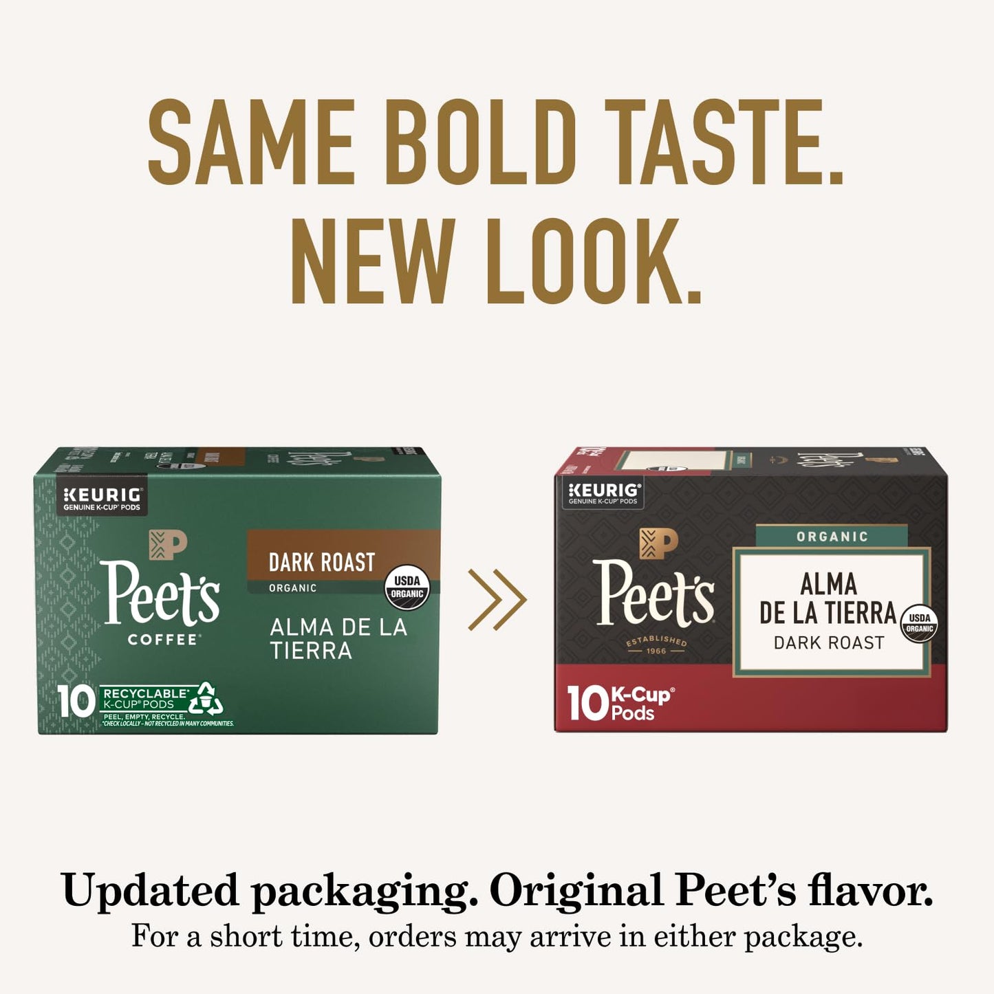Peet's Coffee Organic Dark Roast K-Cup Pods - 100% Arabica Alma de la Tierra, 60 Count (6 Boxes of 10 Pods)