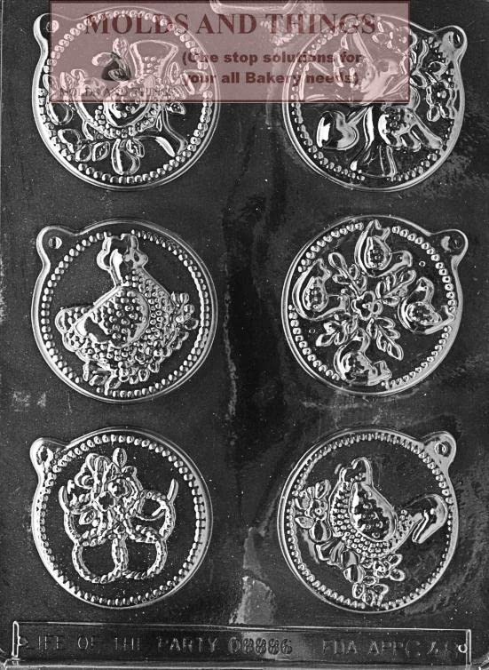 12 Days of Christmas 1-6 Chocolate Candy Mold with © Molding