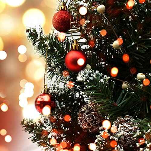 GOOTRADES Set of 24 Mini Shatterproof Christmas Balls Tree Ornaments Party Decoration, 3cm/1.1'' (Red)