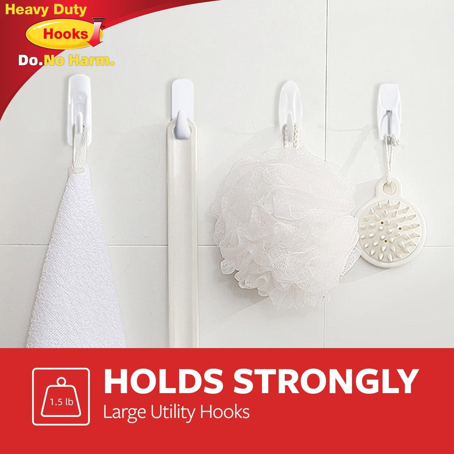 Sinfuo Heavy-Duty Wall Hooks - 32 Small Wire Hooks with 36 Damage-Free Adhesive Strips for Keys & Coats