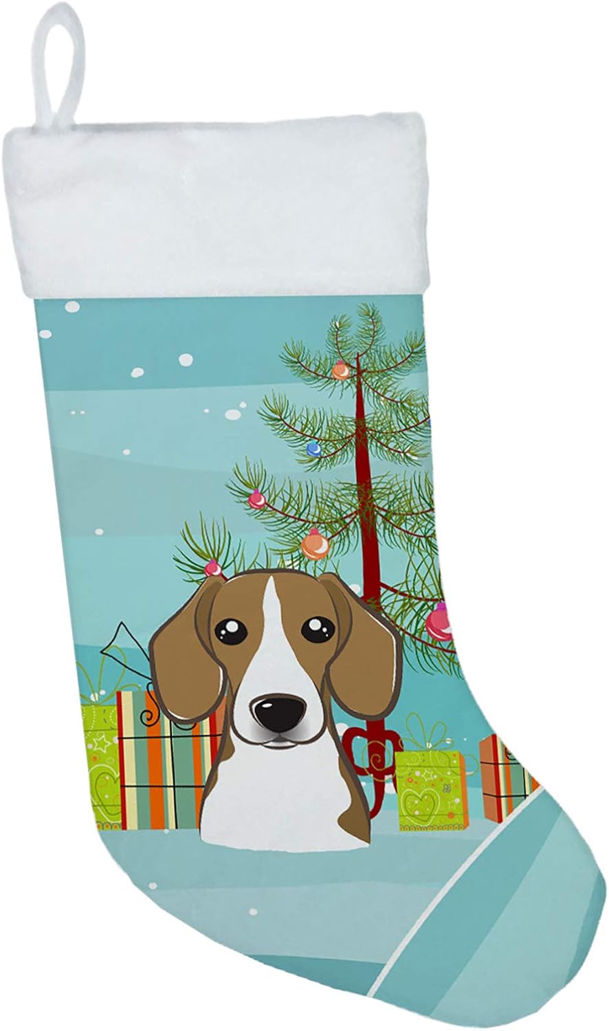 Shih Tzu Christmas Stocking - Chocolate Brown Dog Holiday Decor for Fireplace