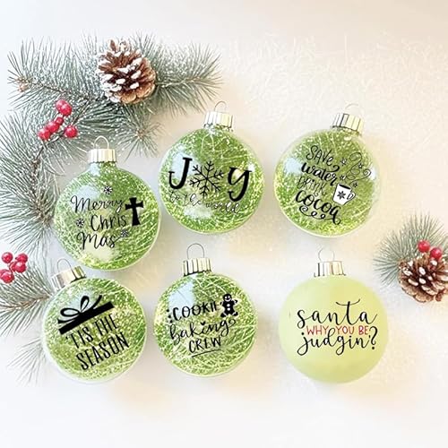 39 Pieces Christmas Words Vinyl Stickers for Crafts Scrapbooking Bottle Cup Waterproof Christmas Decals for Ornament Xmas Ball Window Stickers
