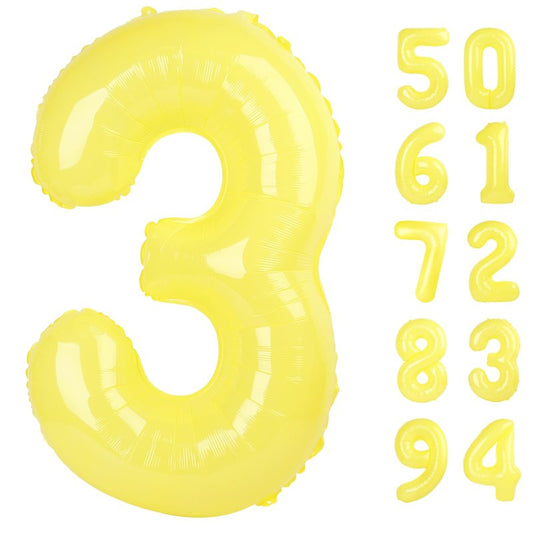 Yellow 3 Balloon, Number Balloons 40 Inch, 3rd Birthday Decorations for Kids Girls Women Party Supplies for Party Decorations, Number 3 Balloon