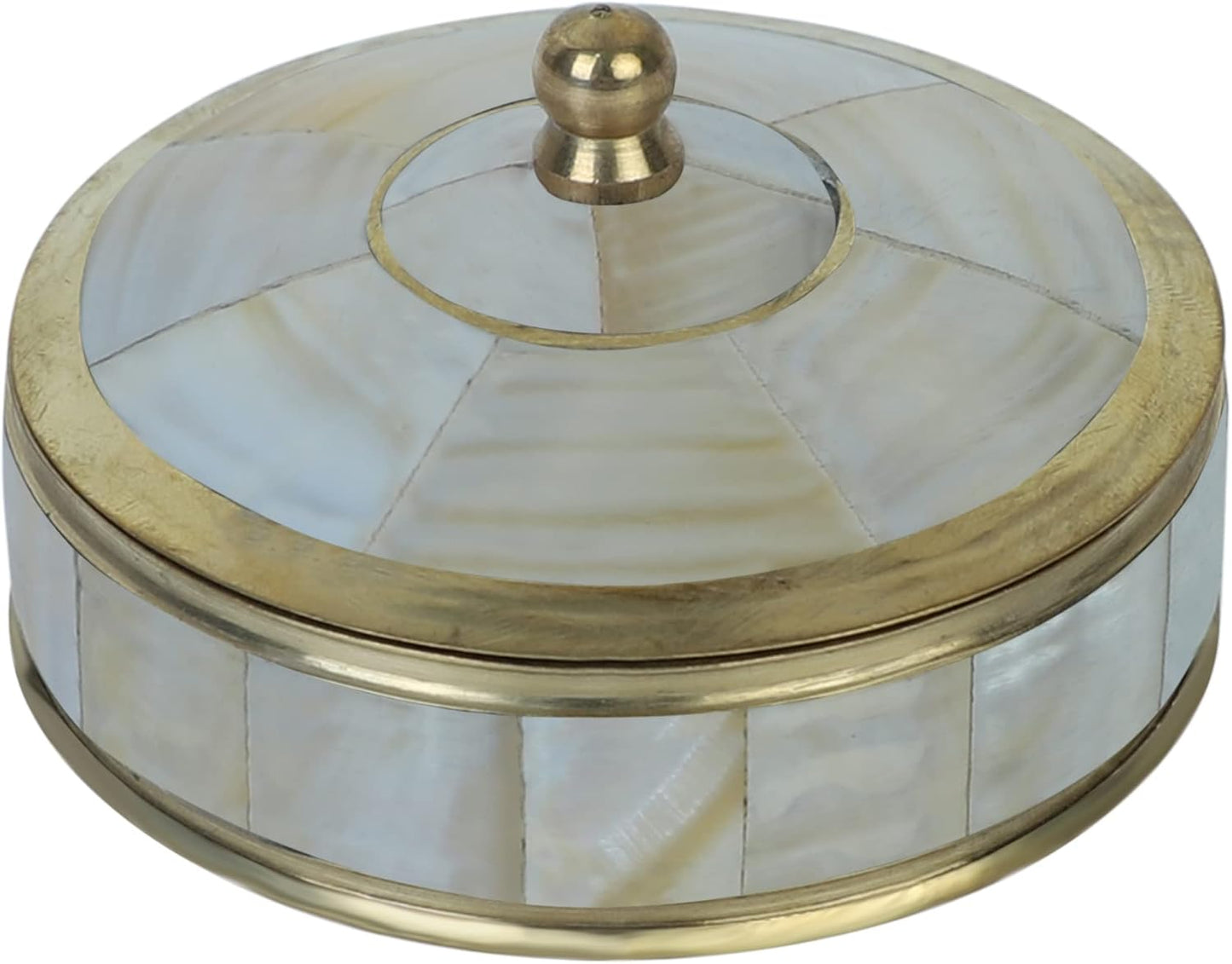 Decorative Jewelry Trinket Box Unique Gift For Home Décor Antique Metal Case with Mother of Pearl Sindoor Box/Coin Box (All Set Black)