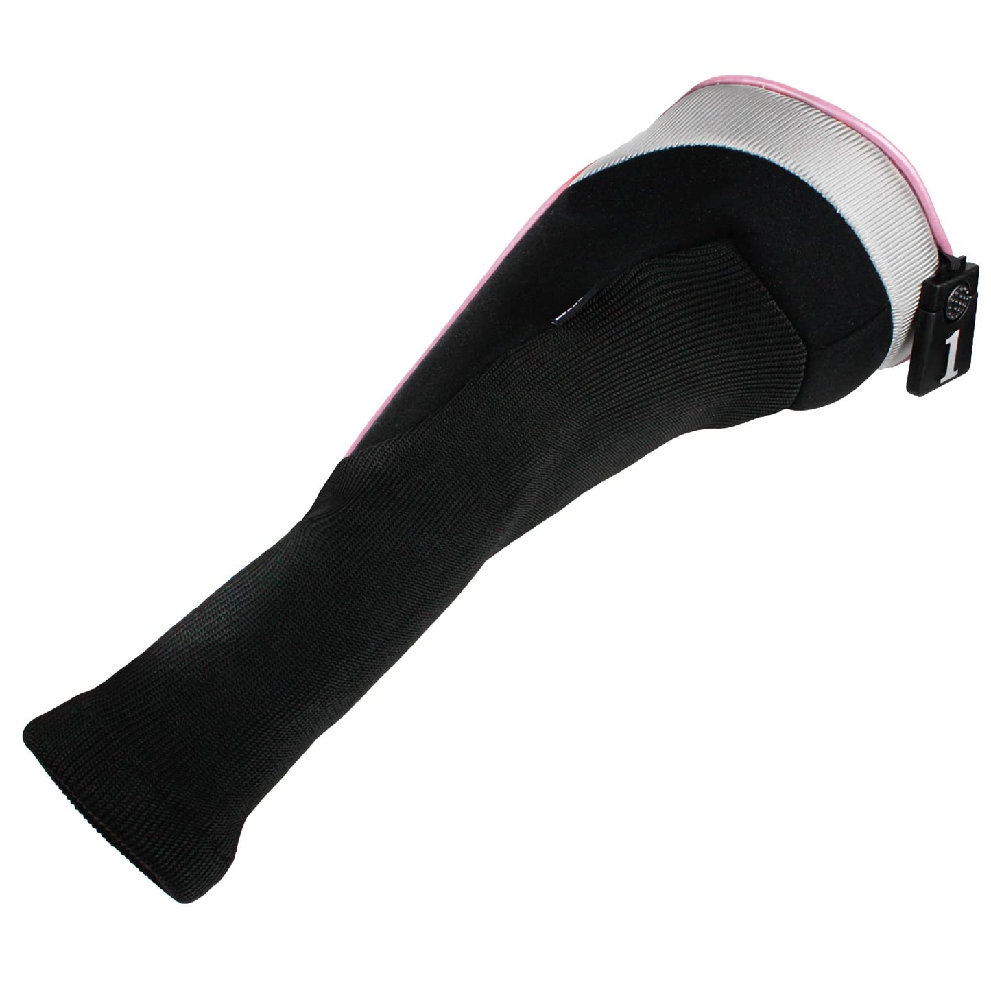 Andux 5pcs/Set Mesh Golf 460cc Driver Fairway Wood Club Head Covers Long Neck with No. Tags Black/Pink