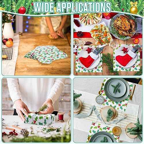 Yahenda 150 Pieces Christmas Wax Paper Parchment Paper Sheets Decorative Waterproof Bakery Tissue Grease Resistant Christmas Food Baking Colored Basket Liners Xmas Supplies