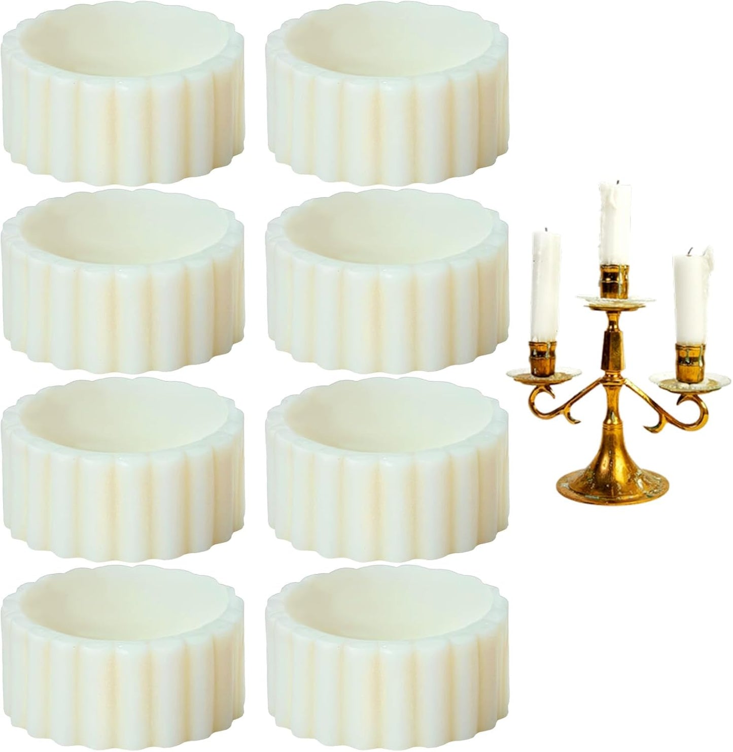 Skiennix Silicone Taper Candle Grippers - 8PCS Candle Hugger Holders for Weddings & Home Decor