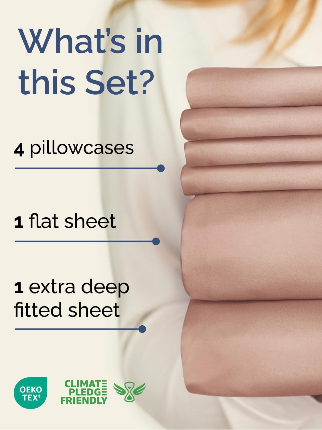 Skiennix Extra Deep King Sheet Set - 6 Piece Breathable Cooling Bedding - Soft, Wrinkle-Free Comfort - Mauve