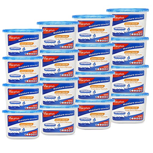 Vacplus Moisture Absorber 16 Pack - Fragrance-Free Dehumidifier, 10.5 OZ