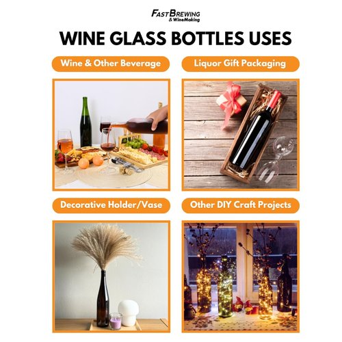 FastRack - 750ml Clear Bordeaux Wine Bottles (Pack of 48) | W5 Clear/Flint Flat-Bottomed Cork Top Liquor Bottles | 750 ml Glass Bottle for Wine Making | 4 Cases of 12 - NO CORKS INCLUDED