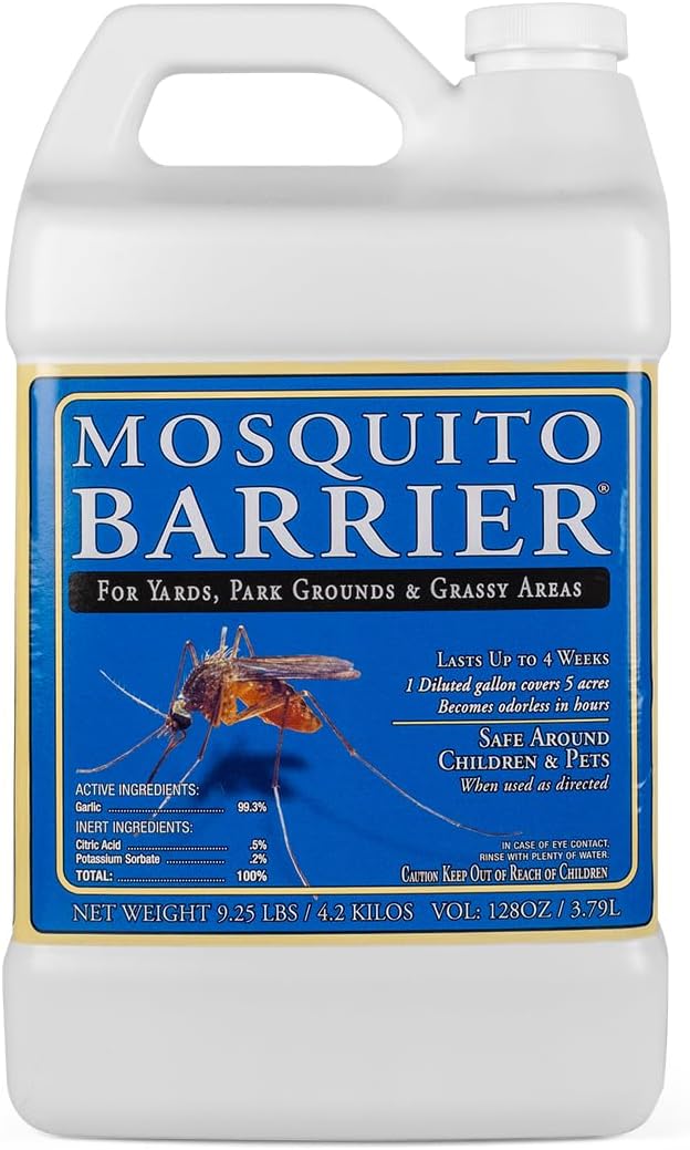 Mosquito Barrier | Liquid Garlic Mosquito Repellent Concentrate - 1 Gallon for Professional Outdoor Treatment