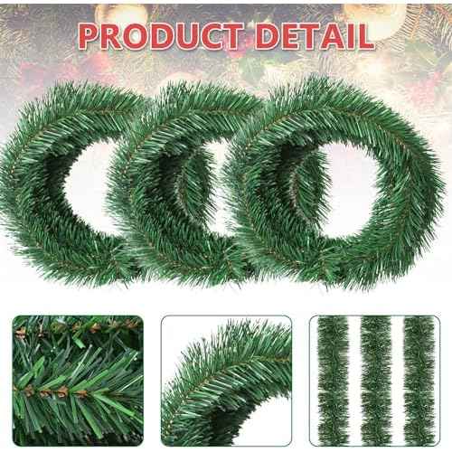 Christmas Garland, Artificial Christmas Garland Imdoor or Outdoor Use Non-Lit Greenery Garland