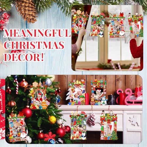 WILLBOND 36 Pack Christmas DIY Picture Frames Craft Kit for Kids Xmas Tree Photo Frames Ornaments with Stickers for Xmas Winter Holiday Party Activities Games Favor(Fireplace)
