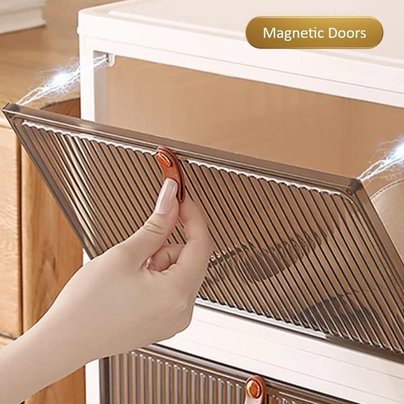 YASONIC 3-Tier Foldable Plastic Rack - Versatile Storage Organizer for Kitchen, Closet & Laundry (Off White)