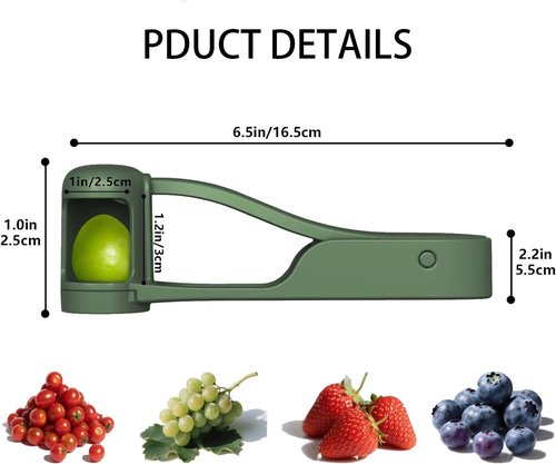 EWUVP Grape Cutter - Safe Stainless Steel Slicer for Toddlers | Ideal for Fruits & Vegetables (Green)