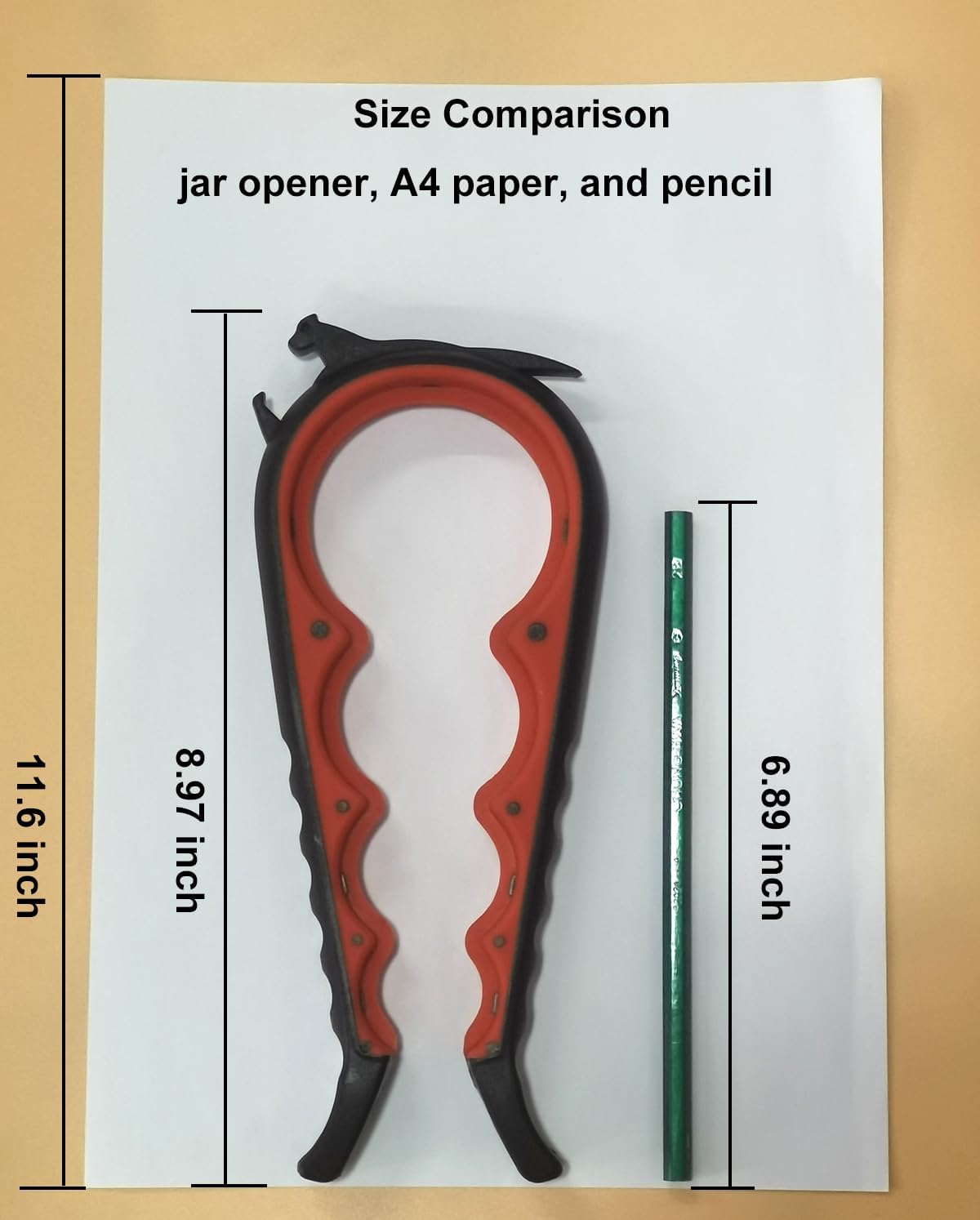 Otstar Jar Opener - Effortless Bottle & Can Opener for Seniors with Arthritis | Black & Red