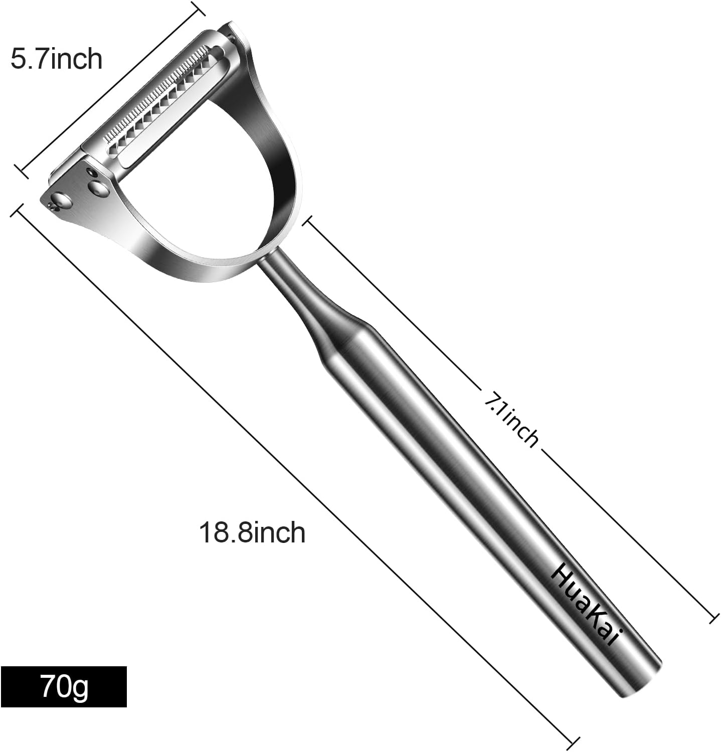 Skiennix Stainless Steel Vegetable Peeler - 2-in-1 Multi-Function Design for Fruits & Veggies | Silver