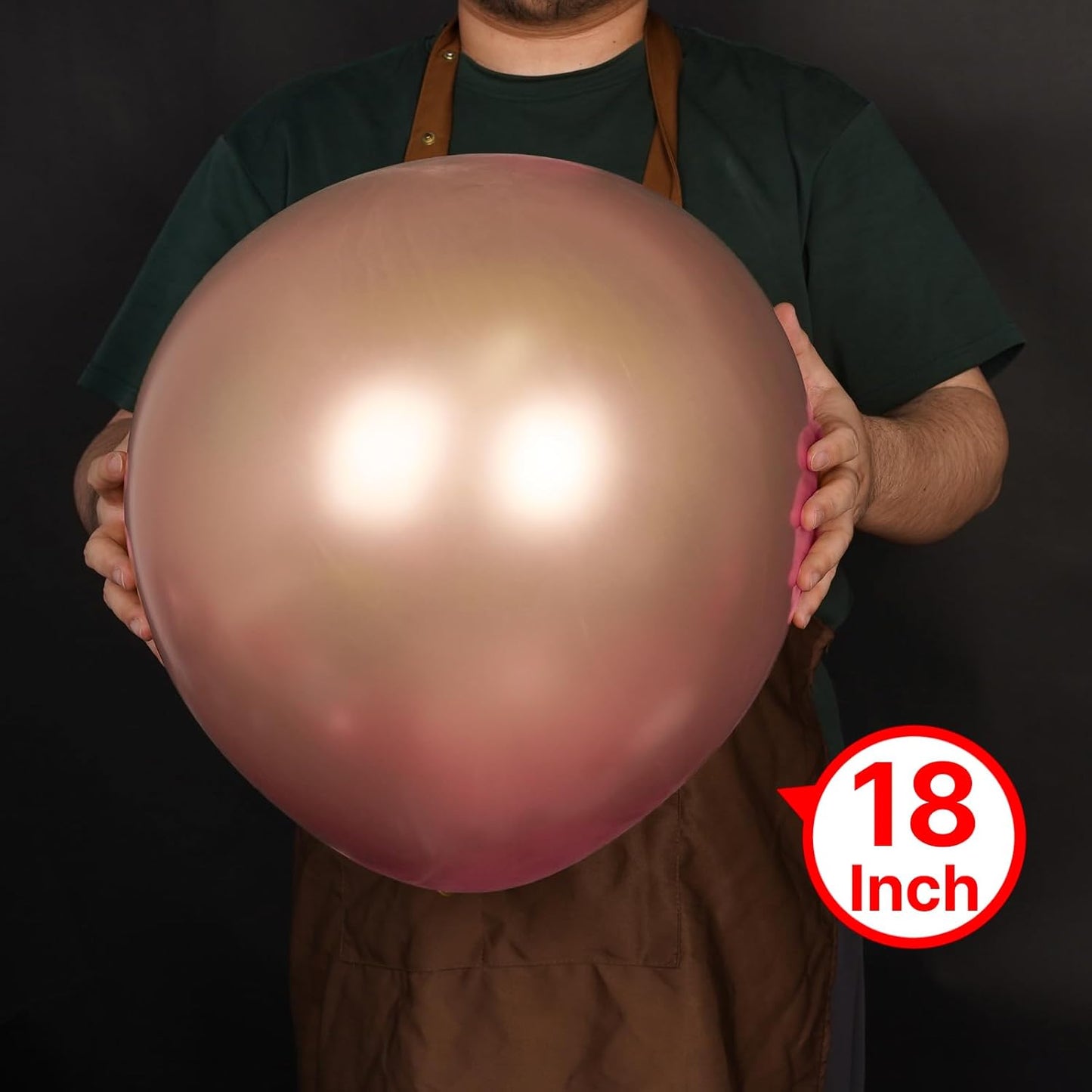 PartyWoo Rose Gold Balloons - 20pcs 18 Inch Metallic Chrome for Weddings & Celebrations