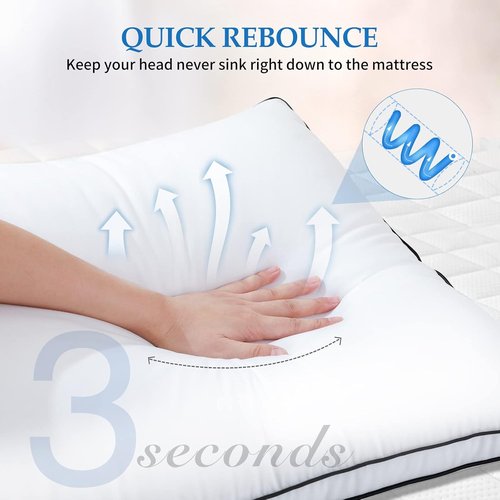 DolceLuna Queen Size Pillows - Set of 2 Soft Down Alternative Luxury Pillows for Side & Back Sleepers