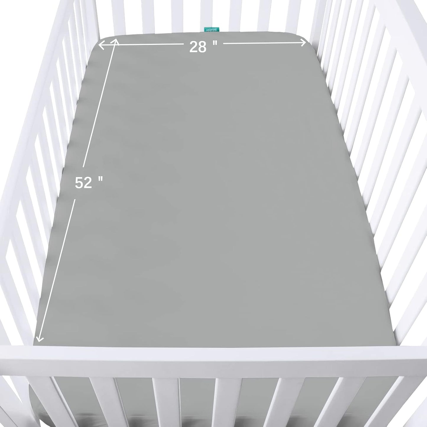 Skiennix Waterproof Crib Sheets - Ultra Soft & Breathable Toddler Mattress Protectors | 2 Pack, Grey