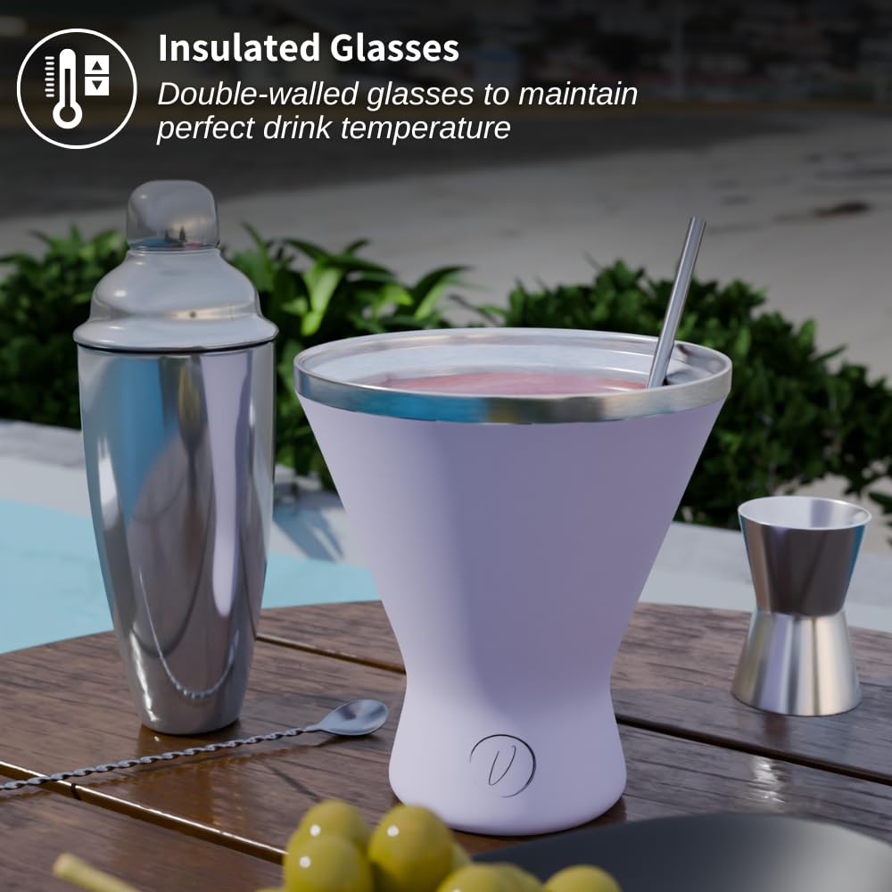 Mother’s Day Gift for Mom – [Lilac] Stainless Steel Martini Glass, Unbreakable Metal Cocktail Glass, Unique Gift for Women Wife, 10oz Elegant Drinkware