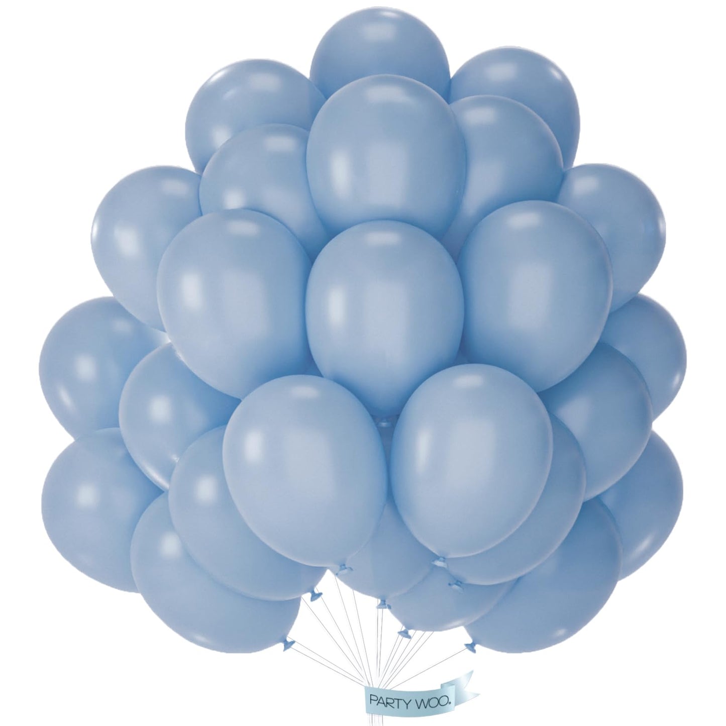 PartyWoo Dusty Blue Balloons 101pcs 12 Inch Slate Blue Boho Neutral Latex Helium Balloons for Baby Shower Gender Reveal Wedding Anniversary Graduation Cat Tornado Birthday Party Decorations Blue-F55