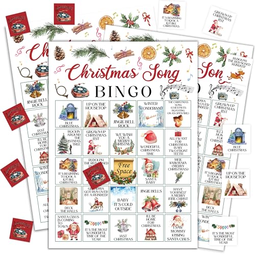 Christmas Vampire Bingo Game for Adults - 24-Person Gothic Halloween Party Supplies