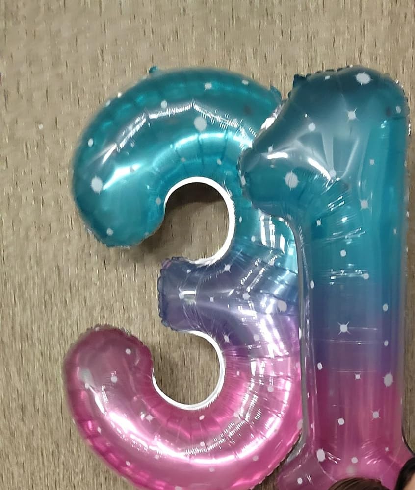 Starry Sky 3 Balloon, Number Balloons 40 Inch, 3rd Birthday Decorations for Kids Girls Women Party Supplies for Party Decorations, Number 3 Balloon