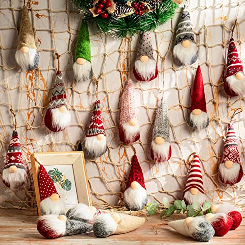 Vinsot 24 Pcs Christmas Hanging Gnome Ornaments Bulk - Cute Holiday Tree Decor