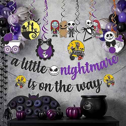 Night Before Christmas Banner Night Before Christmas Birthday Decorations Jack Skellington Birthday Decorations Halloween Party Banner