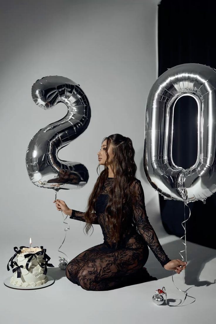 Number Balloon | 40-Inch Silver Foil Balloon for 10th Birthday & Special Celebrations