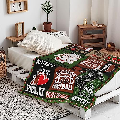 Football Blanket Football Gifts for Boys Men Sports Footballs Flannel Fleece Blanket Footballs Lover Gifts Soft Cozy Throw Blanket Team Gift for Teens Adult 40"x60"