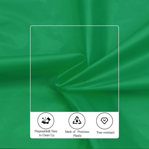 Green 6 Pack Plastic Table Cloth 84", Disposable Round Tablecloth Table Cover, Plastic Tablecloths for Parties
