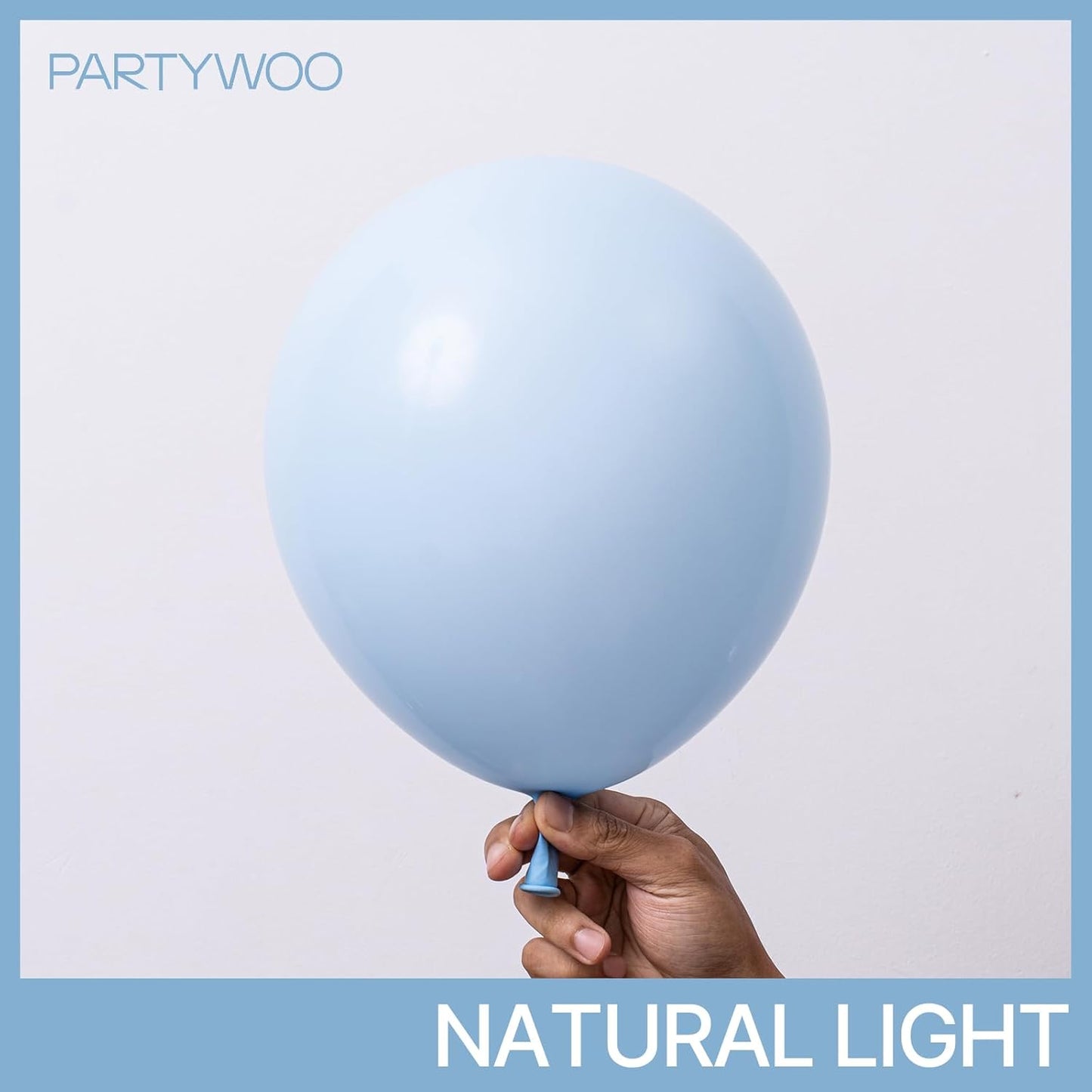 PartyWoo Baby Blue Balloons - 100pcs in 5-18 Inch Sizes | Perfect for Graduation & Baby Showers