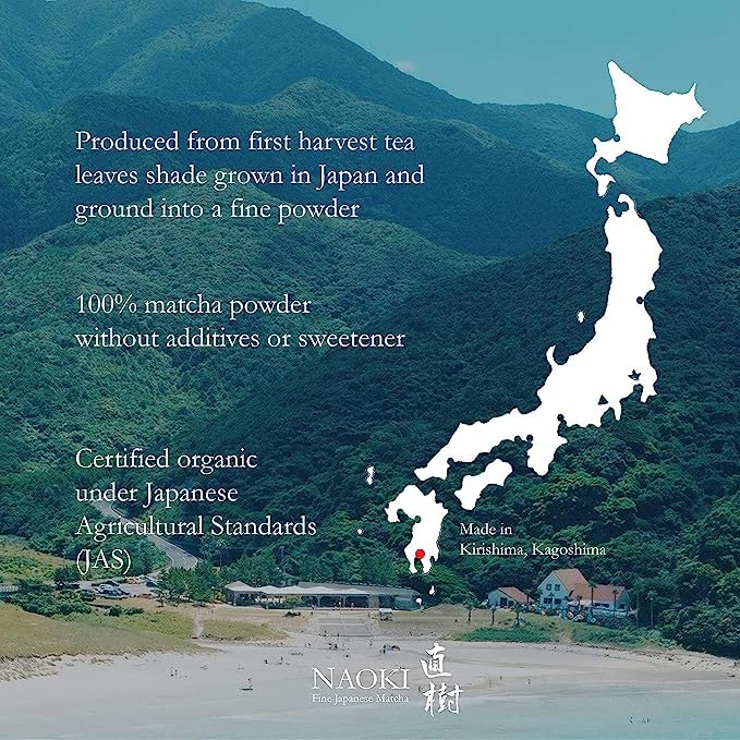Naoki Matcha Organic Ceremonial First Spring Blend - Authentic Japanese Green Tea Powder (50g / 1.75oz)