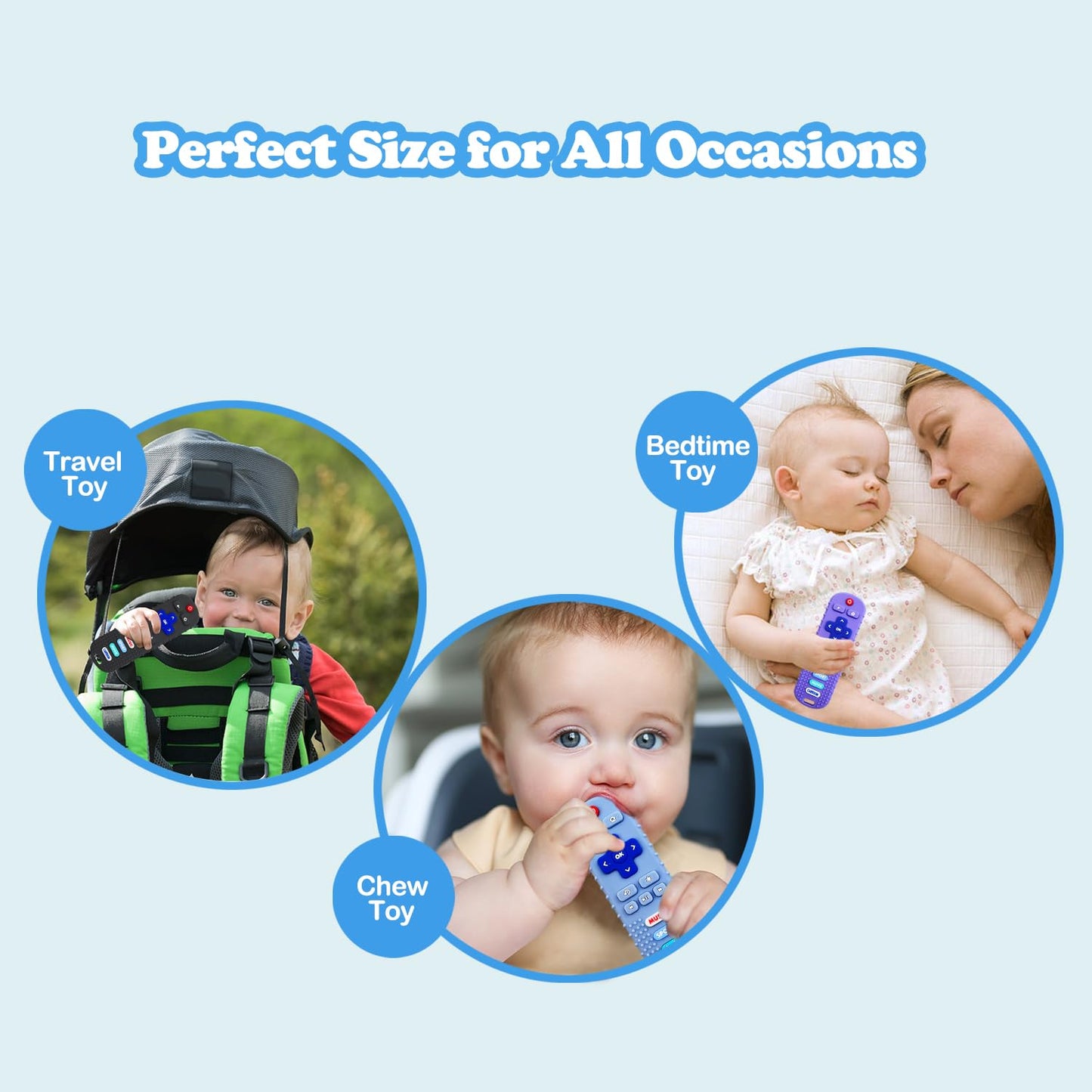 ROBBEAR Baby Teething Toys - Soft Silicone Remote Control Teether for Infants 3-18 Months | BPA-Free Chew Sensory Toy