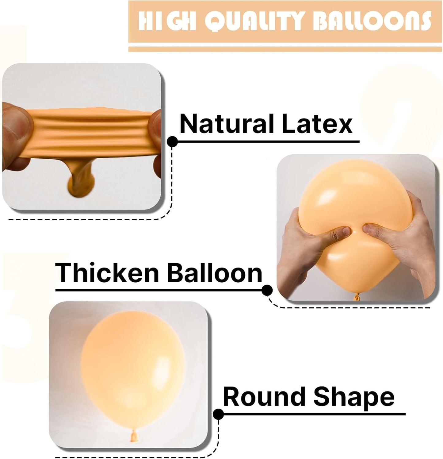 PartyWoo Nude Balloons - 50 Pcs 12 Inch Beige Apricot Latex Balloons for Weddings & Celebrations
