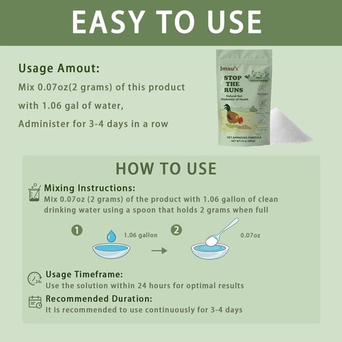 Chicken Gut Modulator - Natural Anti-Diarrhea Powder for Poultry | 10 oz Supplement to Control Diarrhea