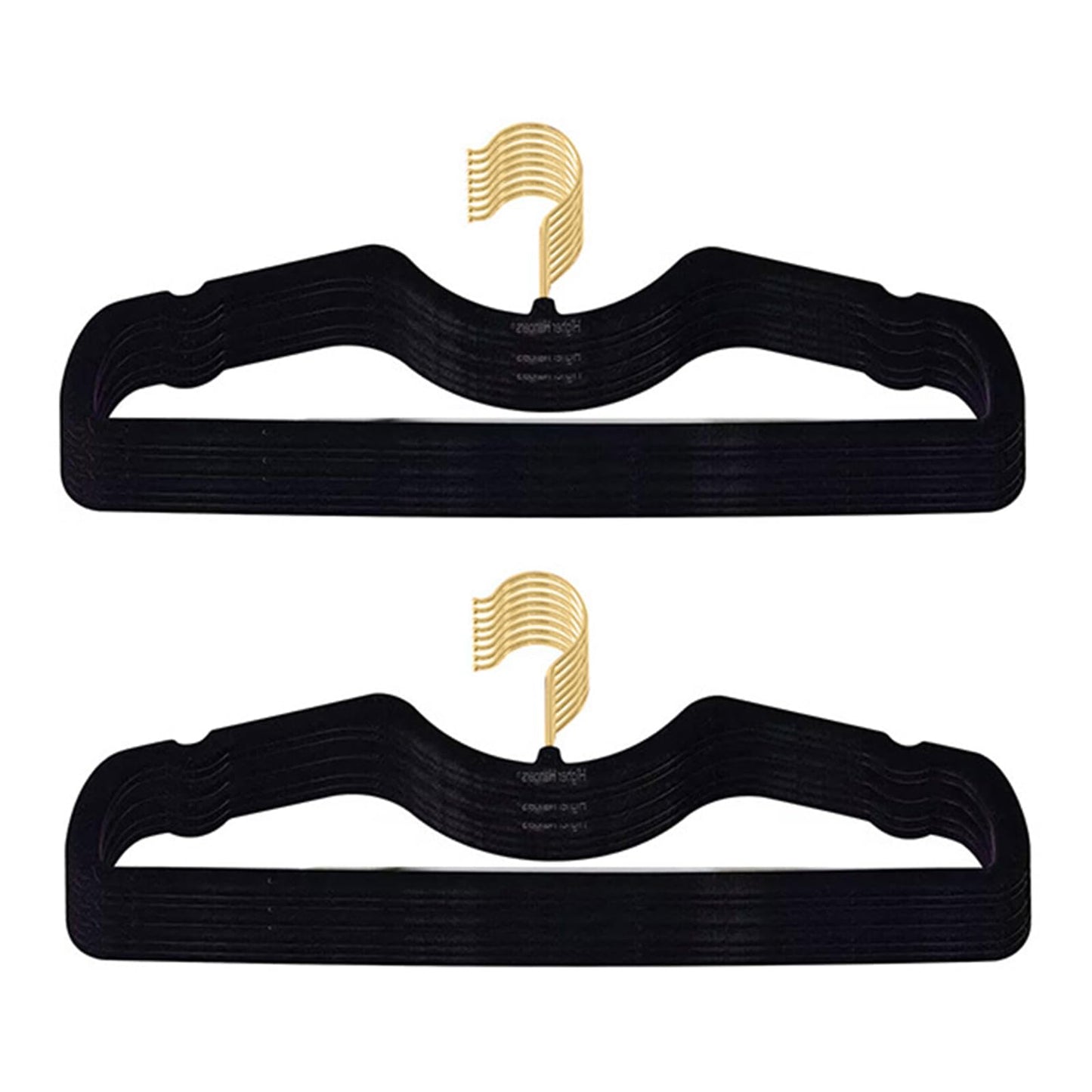 CUTSKY Velvet Hangers 50 Pack, Ultra Slim & Short Neck Hanger, 360 Swivel Hook, Space Saving Durable Non-Slip Felt Hangers,Black b