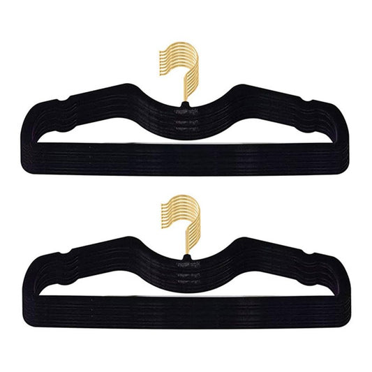 CUTSKY Velvet Hangers 50 Pack, Ultra Slim & Short Neck Hanger, 360 Swivel Hook, Space Saving Durable Non-Slip Felt Hangers,Black b