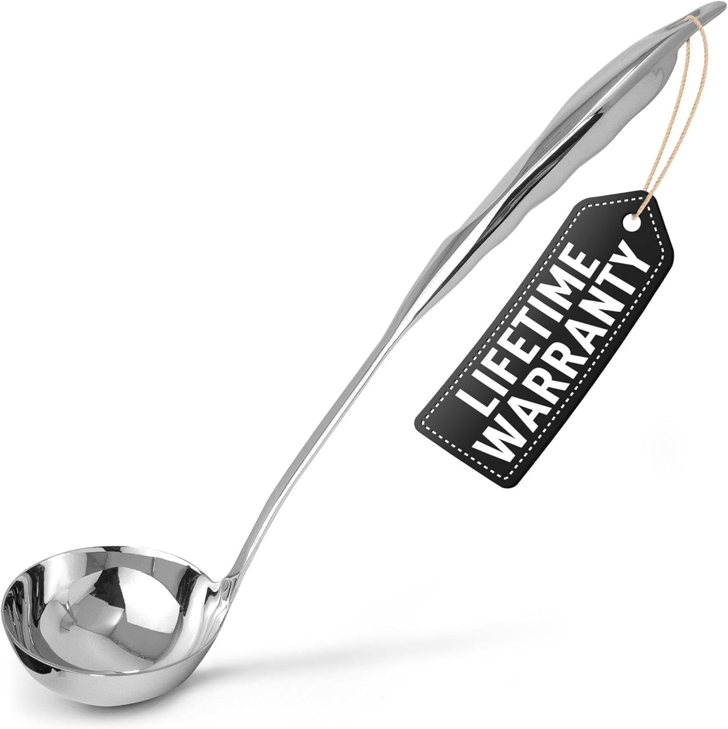 Zulay Kitchen Stainless Steel Soup Ladle - 13” Heat-Resistant & Rust-Proof Kitchen Utensil | Ergonomic Handle for Soups, Stews & Sauces