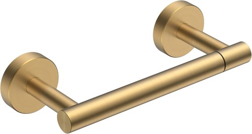 FORIOUS Toilet Paper Holder - Rustproof Stainless Steel Double Post Pivoting Design | Brushed Gold & Matte Black