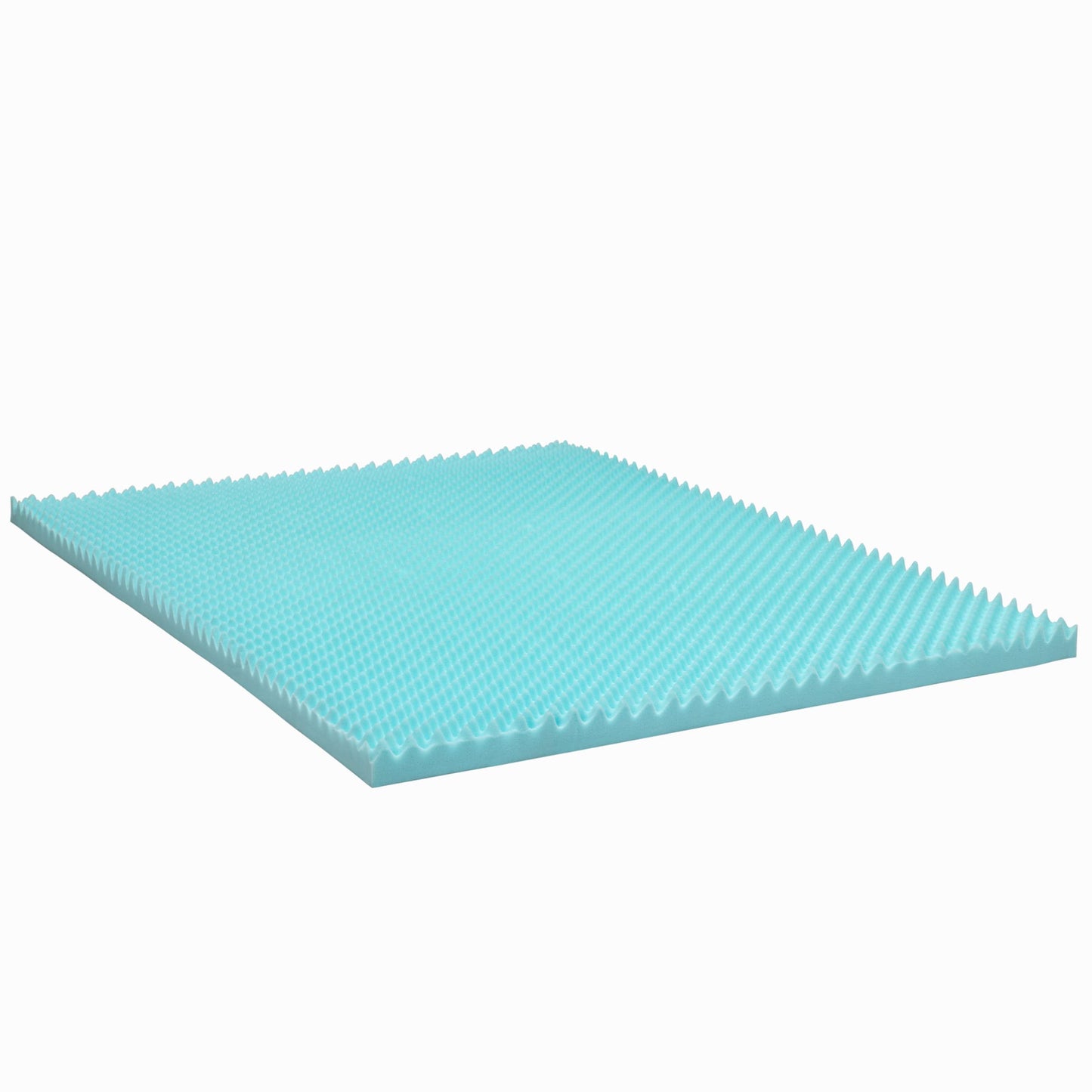 Beautyrest Cool Wave Plus Convoluted Pressure-Relieving Memory Foam Mattress Topper, Twin XL, 3-Inch,Blue