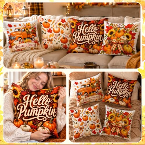 Festive 16-Pack Seasonal Pillow Covers 18x18 Inches - Halloween, Christmas, Fall & Winter Decor
